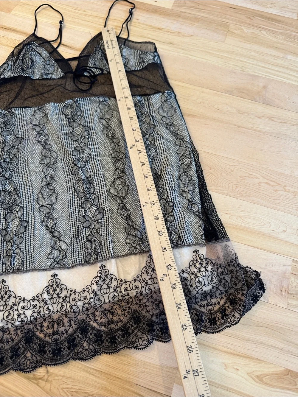 Elise Aucouturier-Black Lace Mini Dress-Camisole Tank Made In France-Y2K